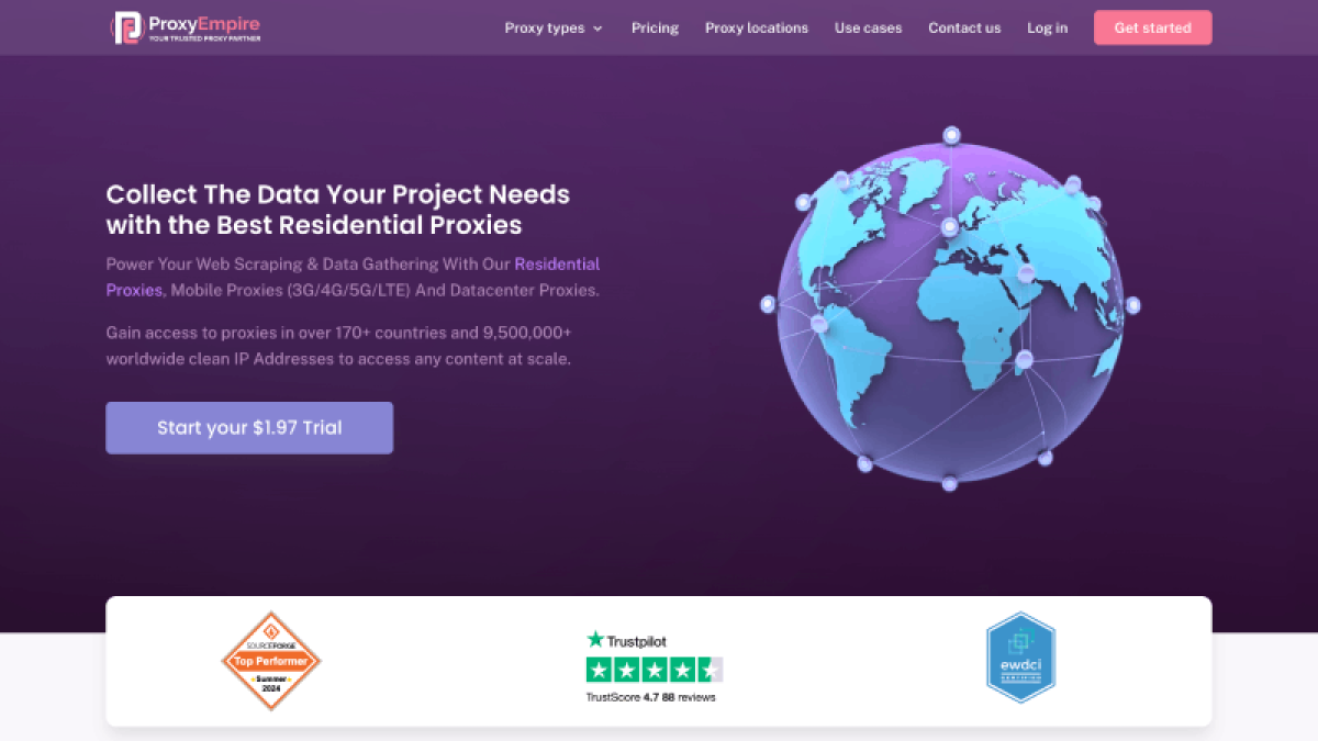 ProxyEmpire Homepage