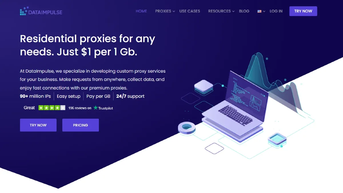 DataImpulse Homepage Overview