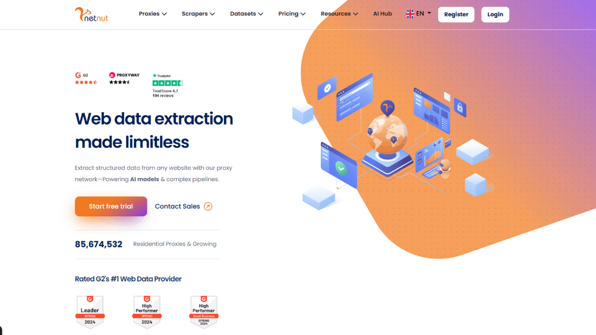 NetNut Homepage Overview