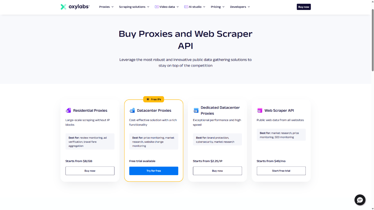 Oxylabs Pricing
