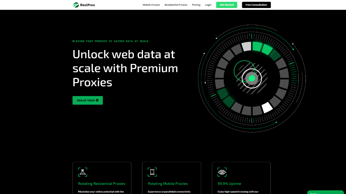 ResiProx Homepage Overview 