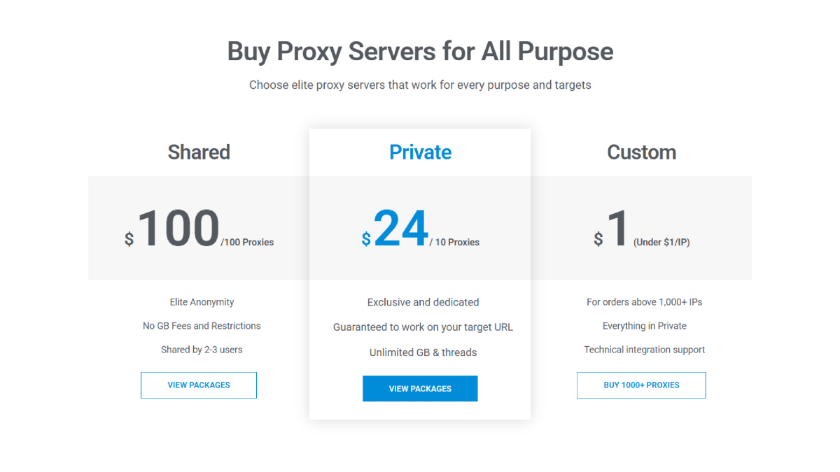 SquidProxies Pricing