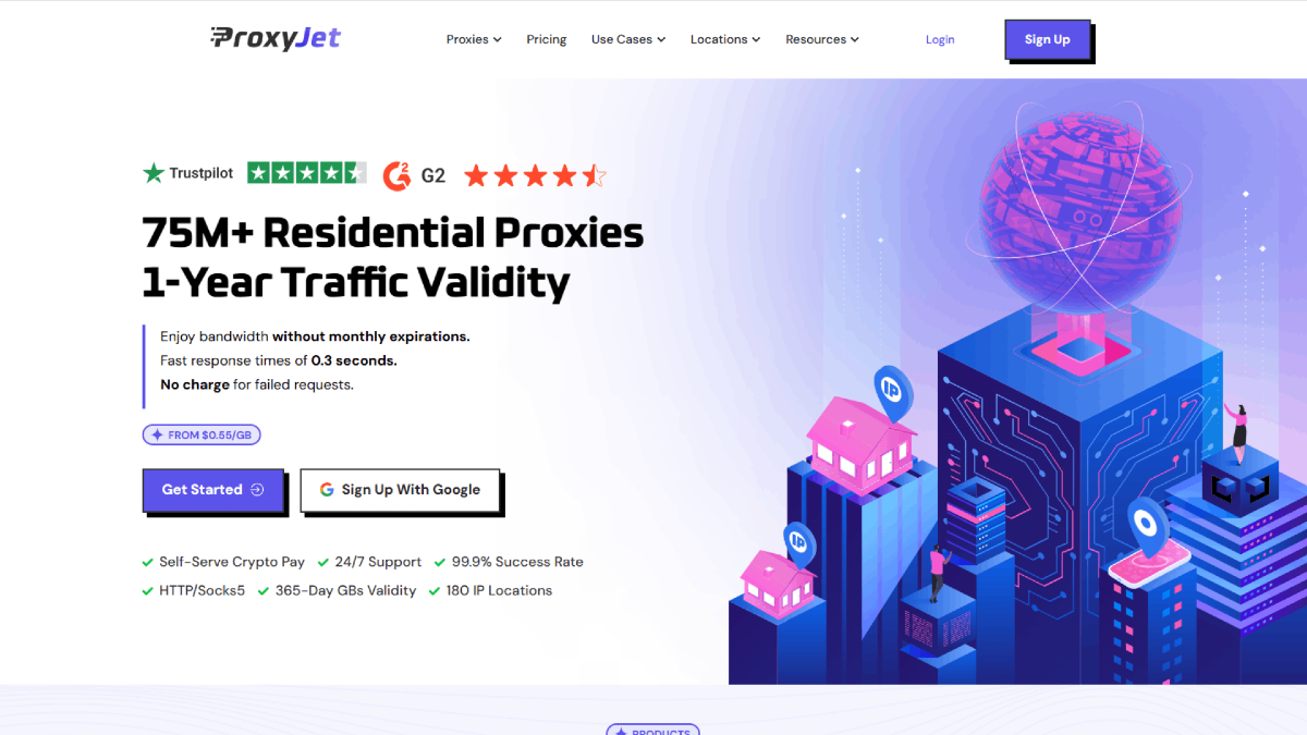 Proxyjet Homepage Overview 